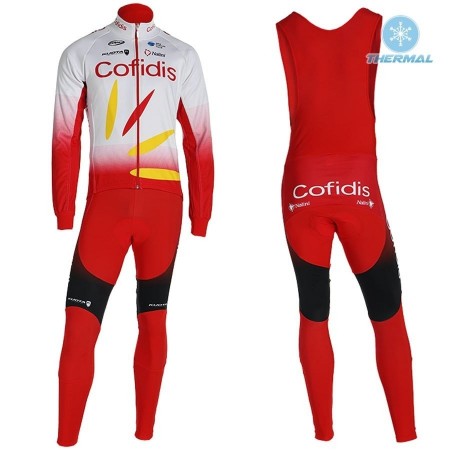 Completo Maglia ML + Pantaloncino con bretelle ML 2019 Team Cofidis Winter Invernale N001